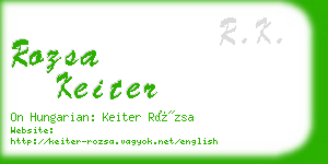 rozsa keiter business card